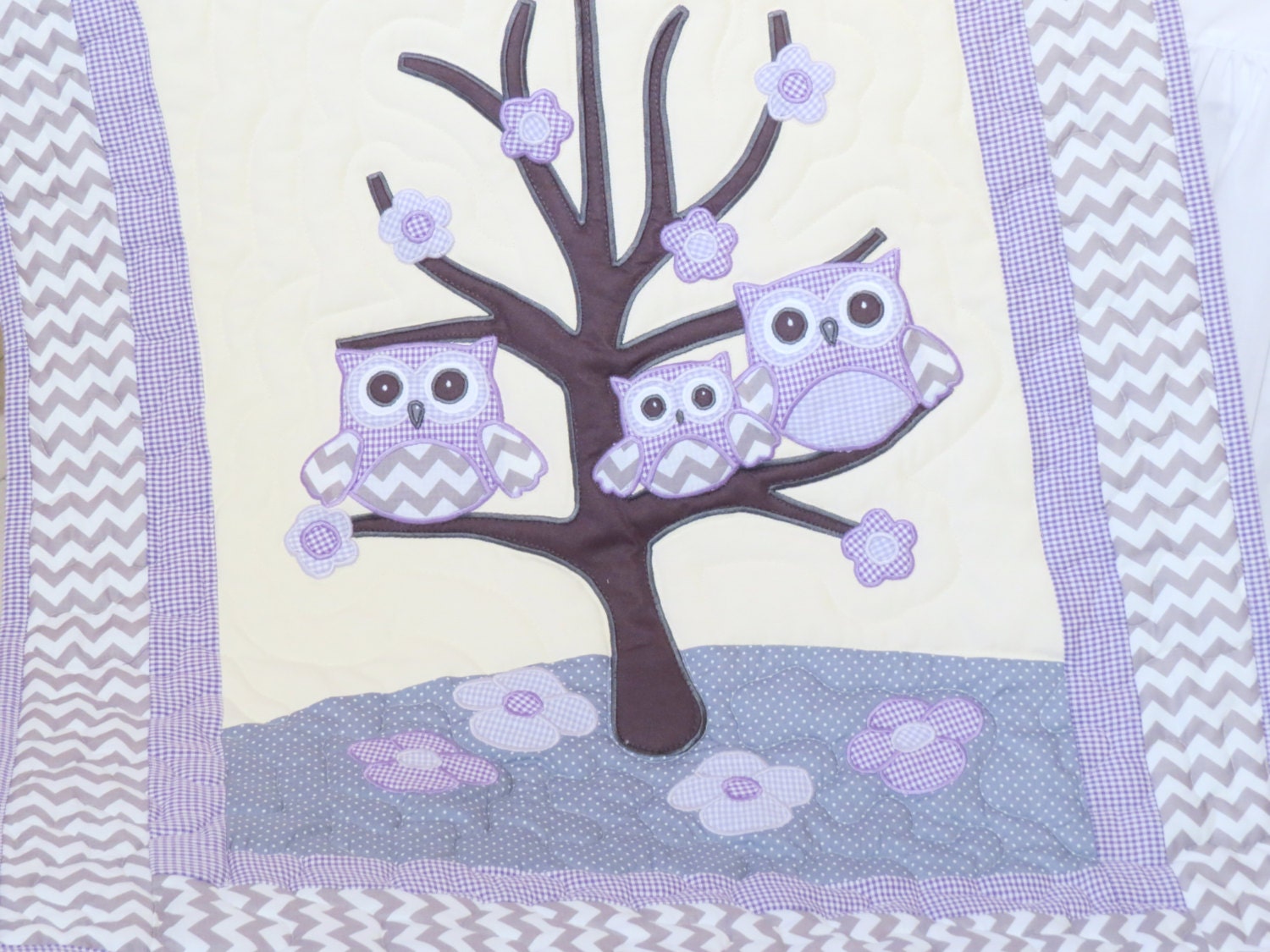 Organic Owl Quilt Baby Crib Bedding Kids Blanket Owl