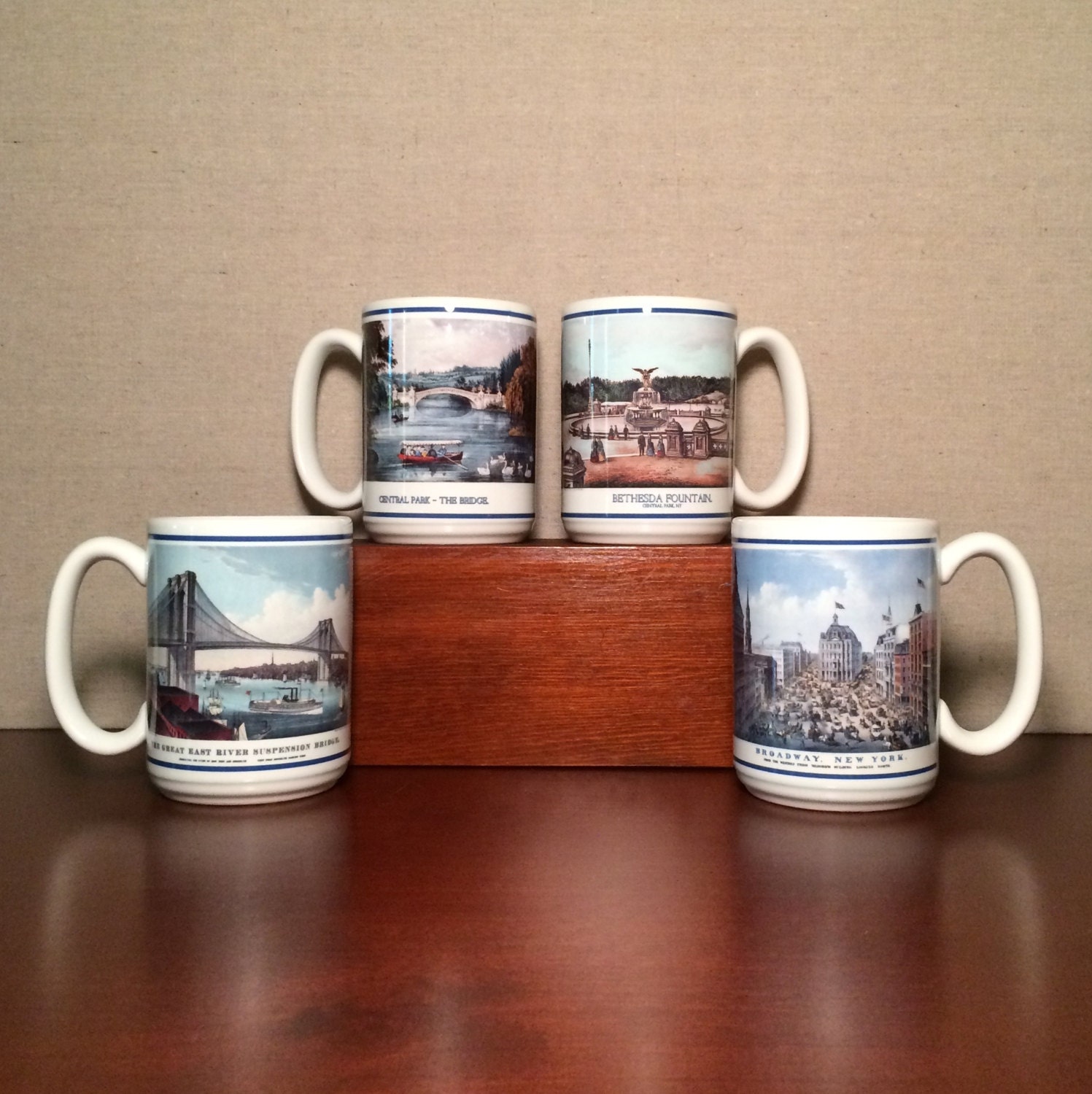 Mug Set Featuring Historical Images Of New York City 4 mugs