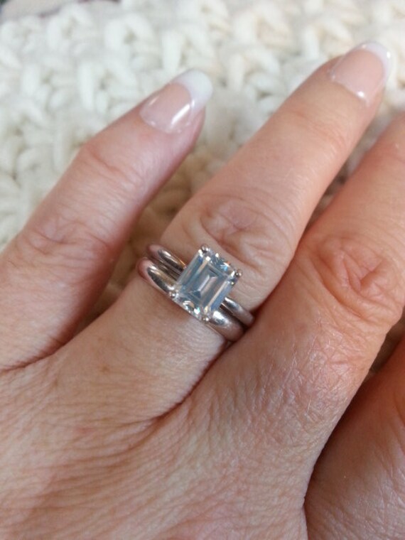 emerald cut wedding ring set minimalist wedding ring set classic engagement - Emerald Cut Wedding Ring emerald cut wedding ring set minimalist wedding ring set classic engagement - Emerald Cut Wedding Ring