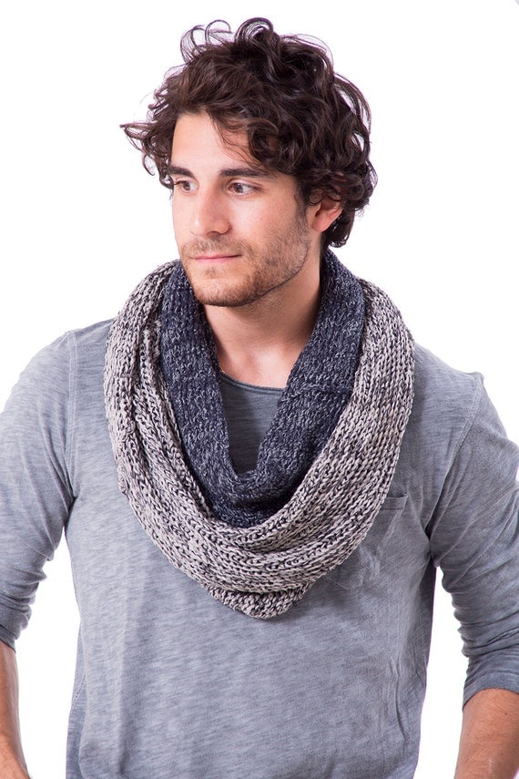 Items similar to Men scarf, men's infinity scarf, knitting men's