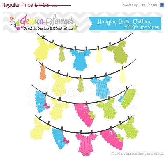 80% OFF - INSTANT DOWNLOAD, Hanging baby clothing clipart - tutu and tie clip art - card making - digital scrapboking - onesies Il_570xn