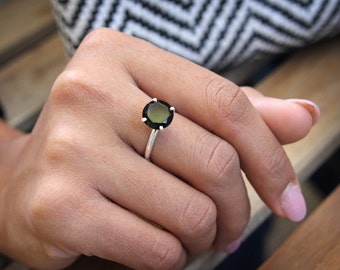 SUMMER SALE - black onyx ring,silver ring,black diamond ring,delicate stone ring,anniversary ring,promise ring,black ring