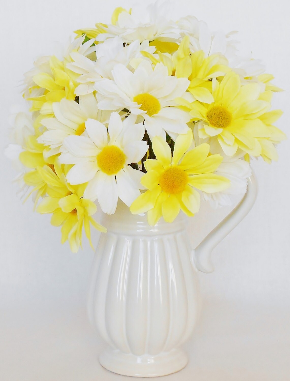 Silk Flower Arrangement Yellow Daisies White Daisies White