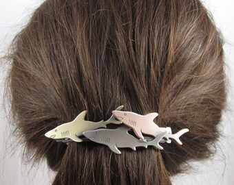 Shark French Barrette 80mm- Hair Accessories- Hair Clips- Shark Jewelry