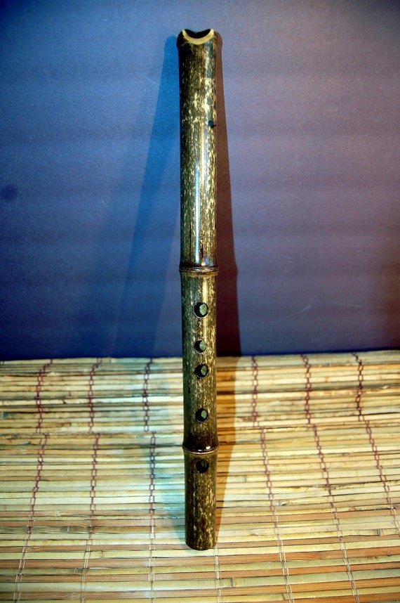 Flute Shakuhachi.Tiger Bamboo.Water Buffalo Horn Embouchure