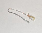 Handmade Fairy Dust Bookmark; Flowered silver clear Swarovski beaded  gift for reader; Made with Love Fairy Dust; Tibetan Silver
