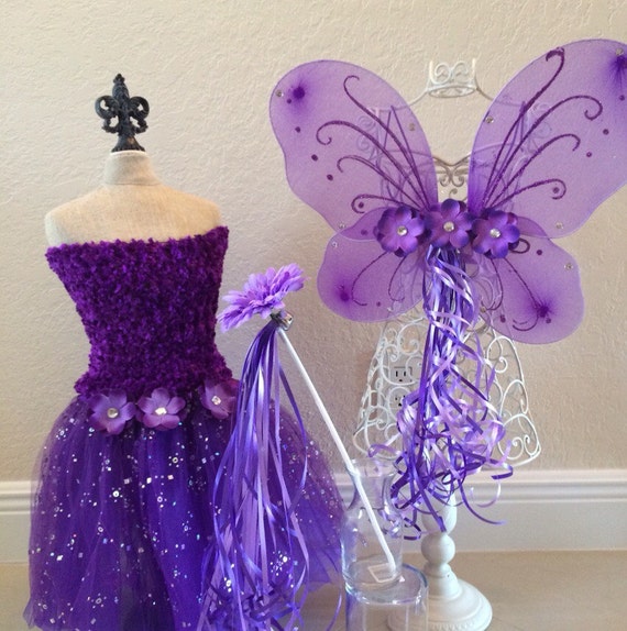 Purple Fairy Costume, Purple Tutu, Purple Fairy Wings, Fairy Wings ...
