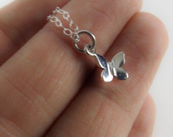 Butterfly Necklace, Tiny Butterfly Necklace, Sterling Necklace,Tiny Necklace,Dainty Necklace,Modern Necklace,Minimalist Necklace,Butterfly