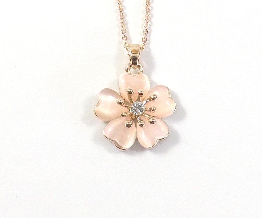 Cherry Blossom Necklace Sakura Necklace Cherry by koolstuff2