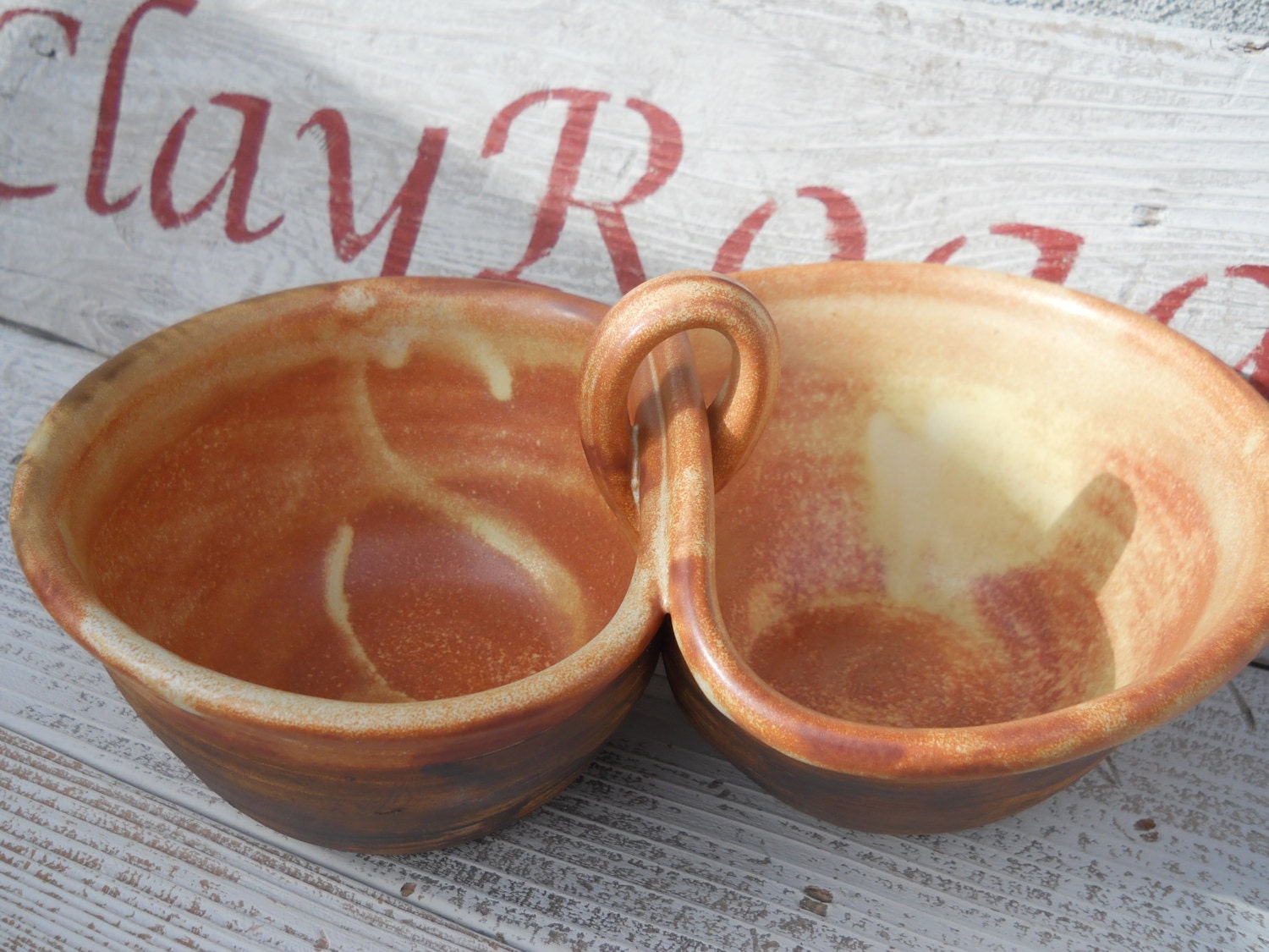 Handmade Pottery Bowl Double serving bowls