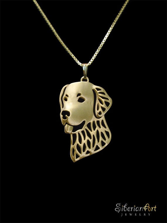 Golden Retriever gold pendant and necklace.