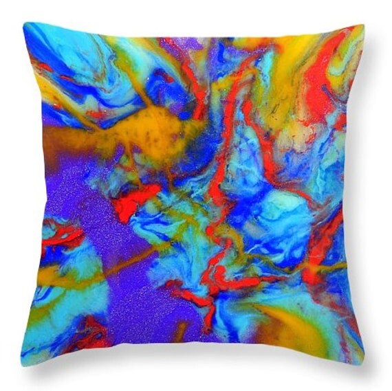 Abstract Art Throw Pillow.featuring my original artwork printed on 