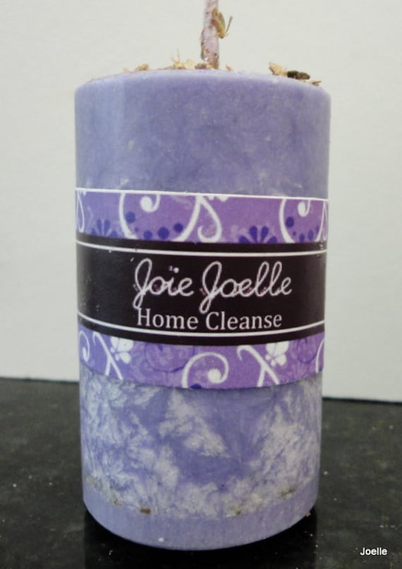 Home Cleanse Purple Pillar Spell Aromatherapy Candle  for protection, exocrism, power, remove negativity, banishing, potency
