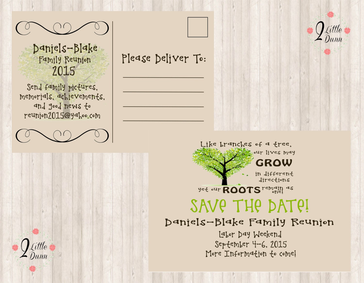 Save The Date Postcard Family Reunion PRINTABLE DIGITAL