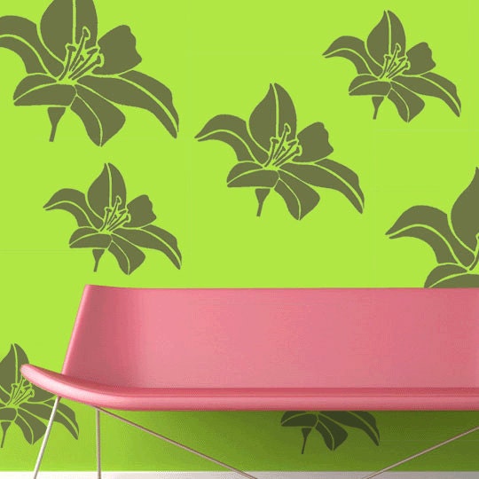 Lily flower stencil flower stencils painting by IdealStencils