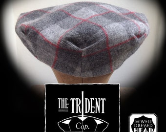 THE TRIDENT - Bespoke 1920's Style 8-Dart Cap with three Inverted Rear Darts - Made to Order