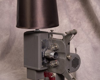 Retro steampunk vintage lamp made from 1940's Kodak "Kodascope" movie projector