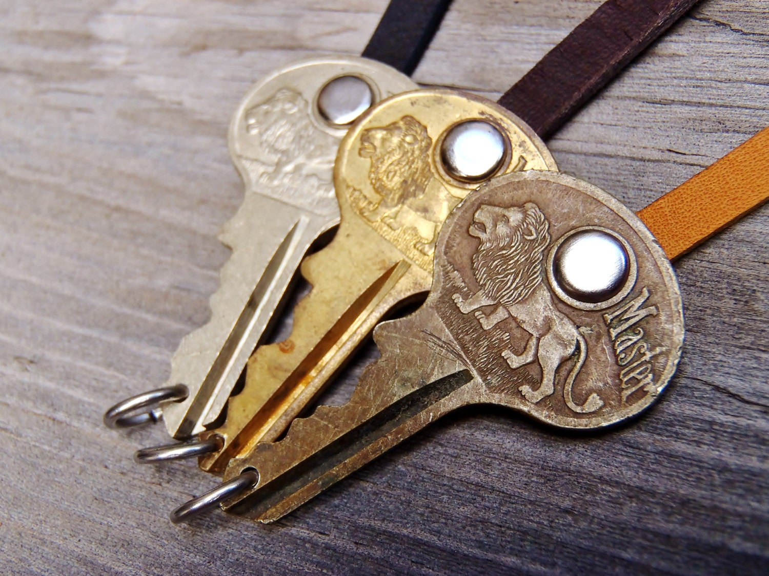 Key Bracelet Antique Lion Key Master Lock by goatandkettle