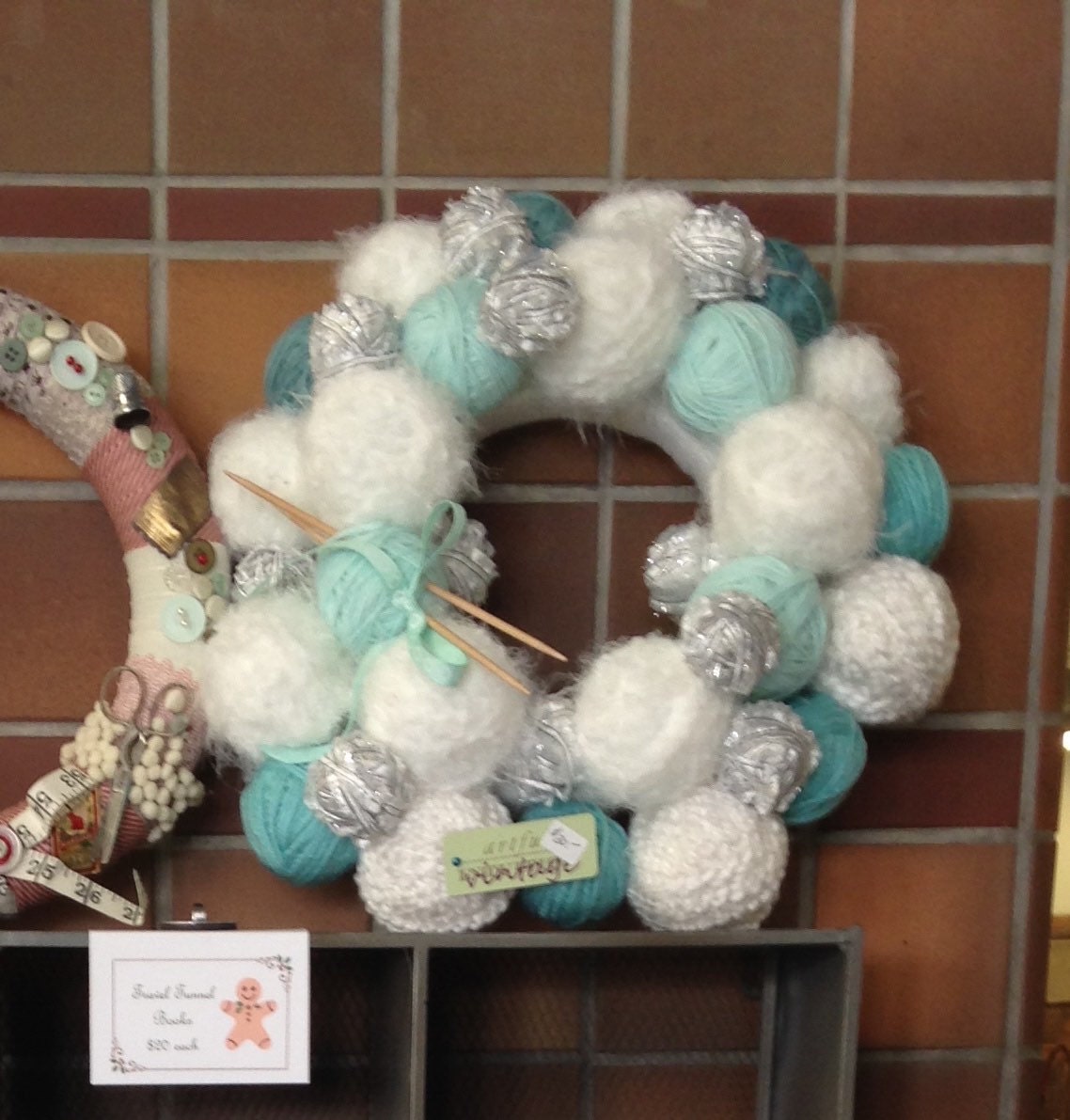 Balls of Yarn: Knitting- Themed Christmas Wreath
