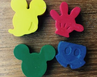 10 Packs - Mickey Mouse Shaped Recycled Crayons
