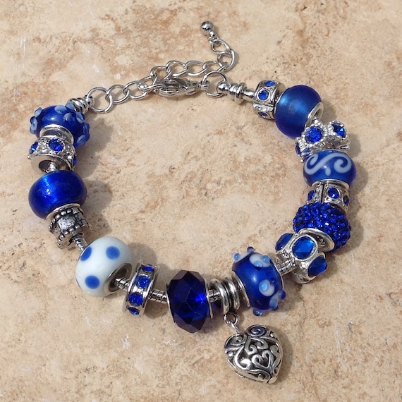 Blue bracelet Royal blue bracelet Cobalt blue bracelet by Aranji