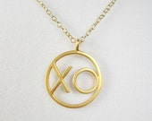 XO Kisses and Hugs 24k Gold Vermeil Layering Necklace -  Gold XO Necklace - Layering Necklace - Gold Vermeil Necklace - Gold Necklace