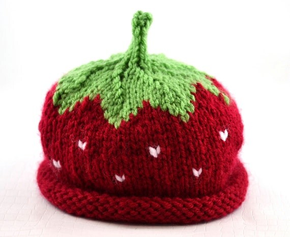 Items similar to Baby Hat Red Knit - Knitted Newborn Red Hat - Red Knit ...