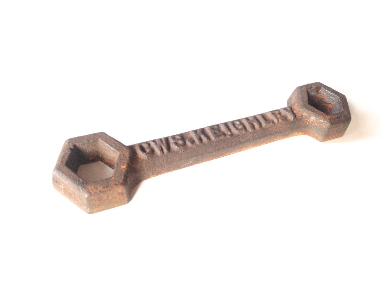 Vintage cast iron bed spanner wrench collectible garage tool