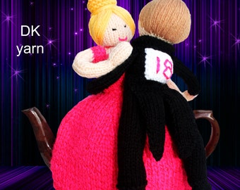 strictly dancing knitting pattern tea cosy teacozy cozy cosies PDF email