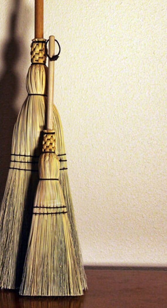 Toddler Size Corn Broom Woven Heritage Broom by SkagitBroomWorks