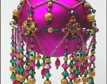 Pattern for Beaded Christmas Ornament cover - Fuchsia Fantansy