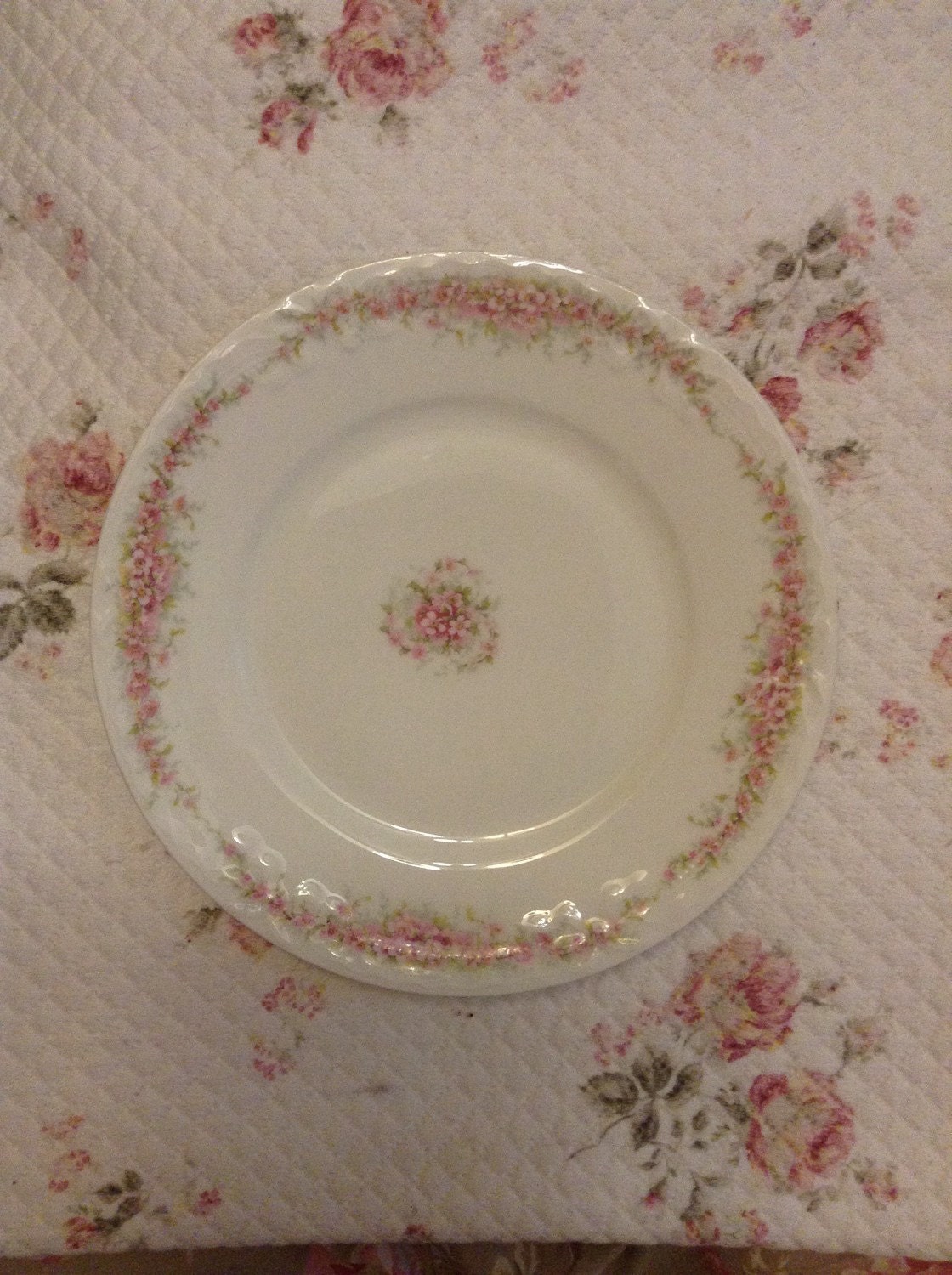Shabby Chic Pink Floral Limoges dessert plates Haute Juice