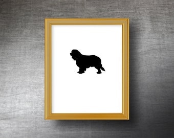 Cavalier King Charles Spaniel Silhouette Art 8x10 - UNFRAMED Hand Cut King Charles Print - Personalized Name or Text Optional