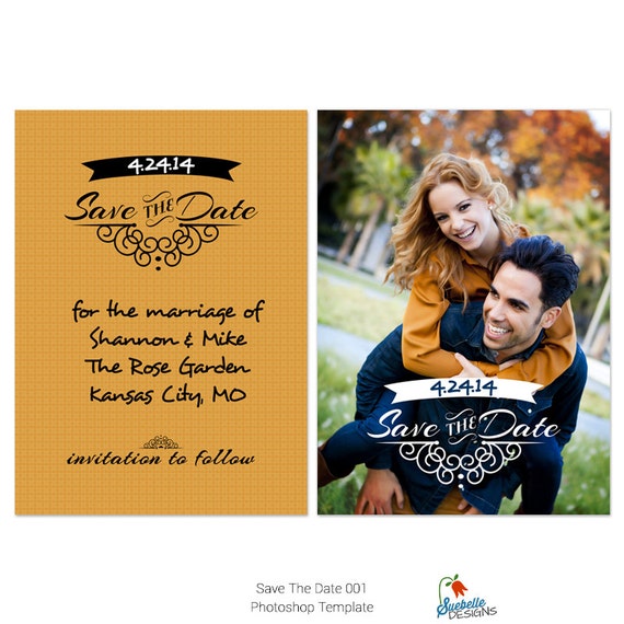 Download Save The Date Photoshop Template 001