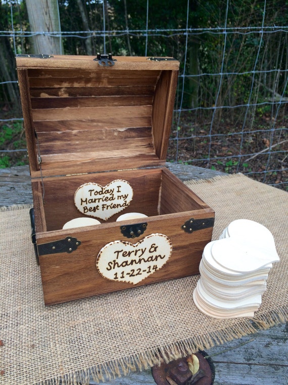 Personalized Rustic Wedding Wood Chest - Guest Book Alternative - Shabby Shic Wedding - Advice Box - Wedding Wishing Well by CountryBarnBabe