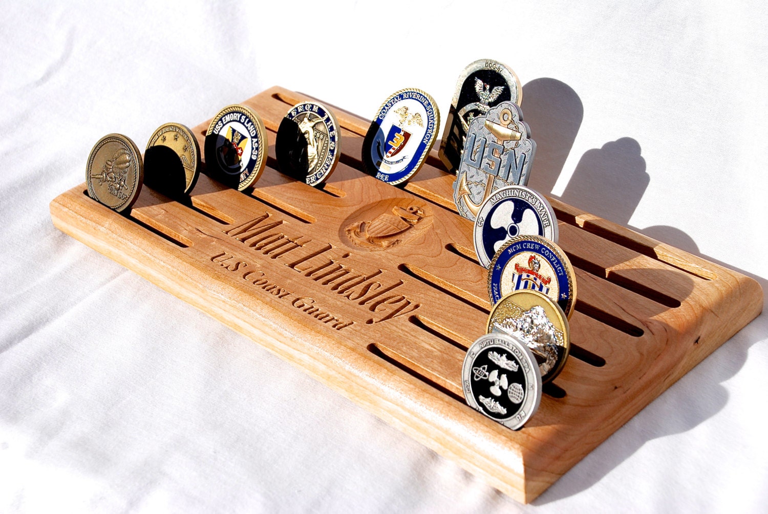 US COAST GUARD Chief Military Challenge Coin Display with