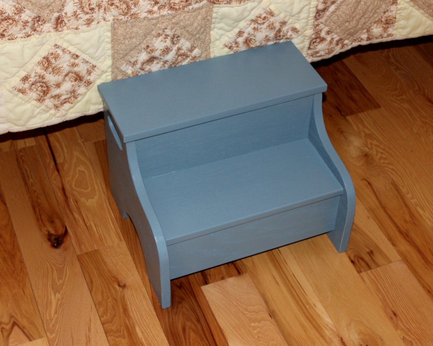 Kids painted wooden step stool Slate Blue
