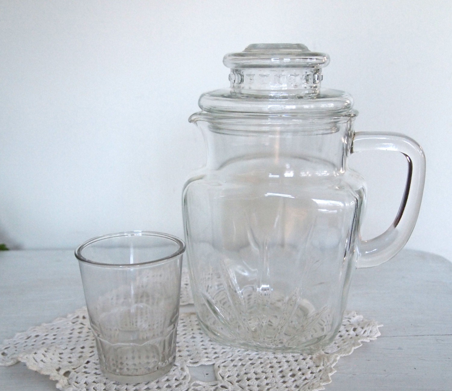 Bedside Pitcher And Tumbler Set Water Pitcher by MollyMcShabby