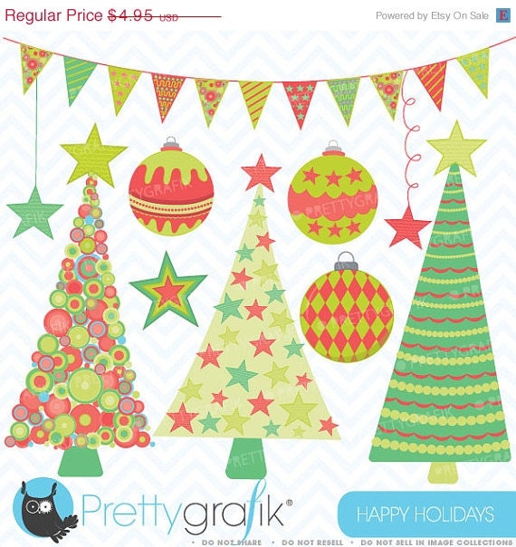 80% OFF SALE Holiday christmas clipart, commercial use, vector graphics, digital clip art, digital images - CL399 Il_570xn