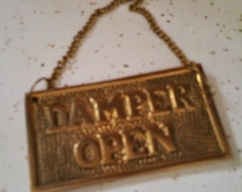 damper open and damper closed sign vintage