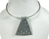 Choker Necklace/Statement Necklace/German Silver Jewelry/Vintage Necklace