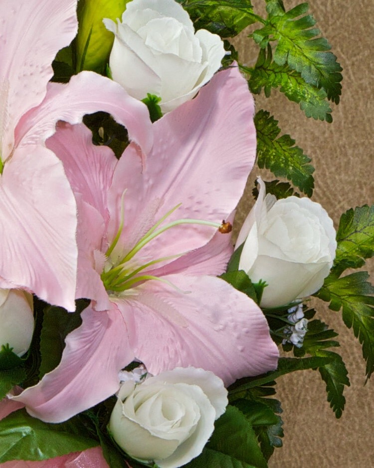 Silk Flower Memorial Vase Cemetery Vase by AlwaysInBloomFloral