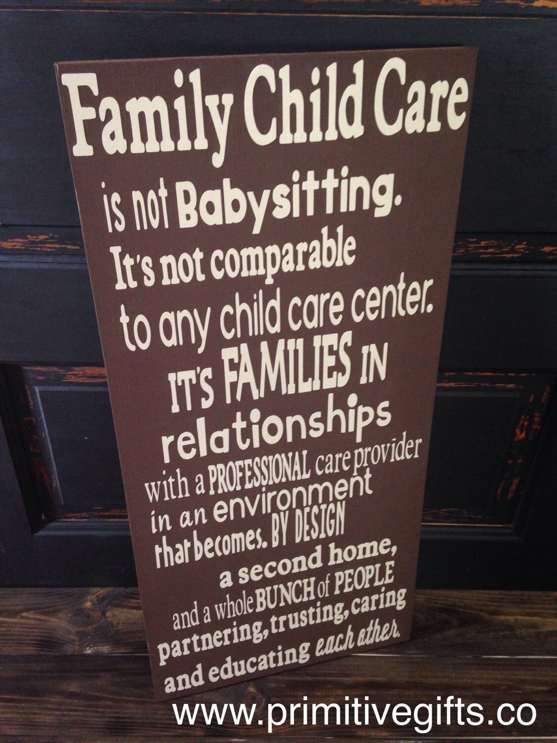 Family Child Care daycare wooden sign