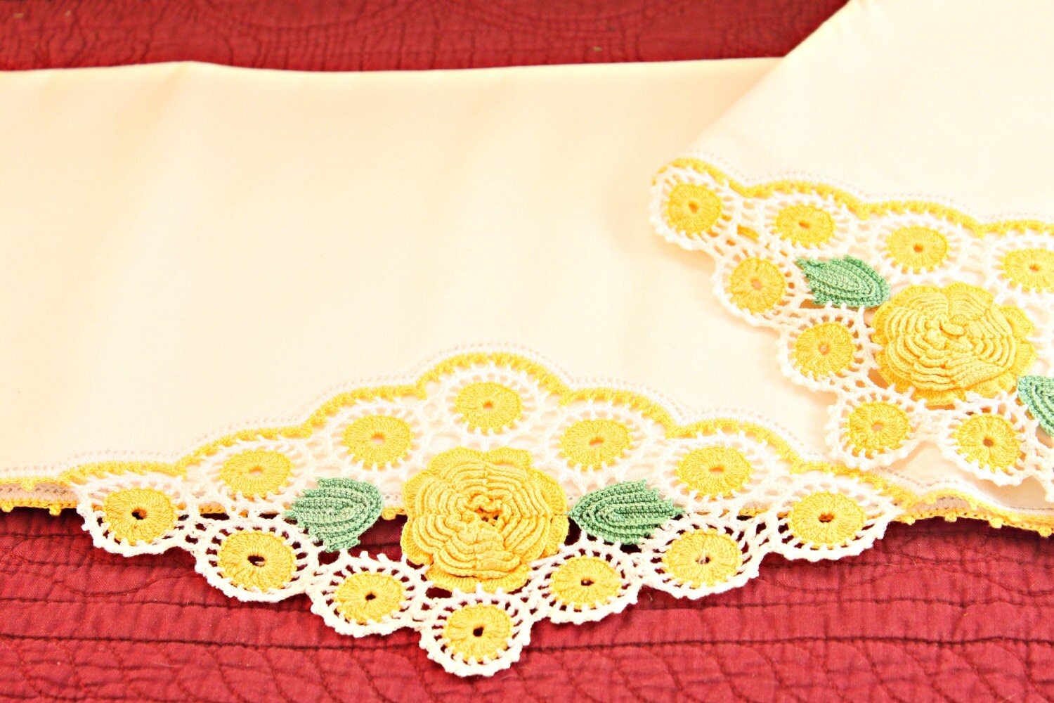 Cotton Pillowcase Set Crochet Tubing Cotton Pillowcases