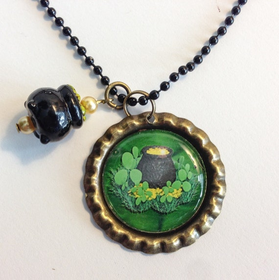 Pot of Gold Necklace st patricks day jewelry st patricks