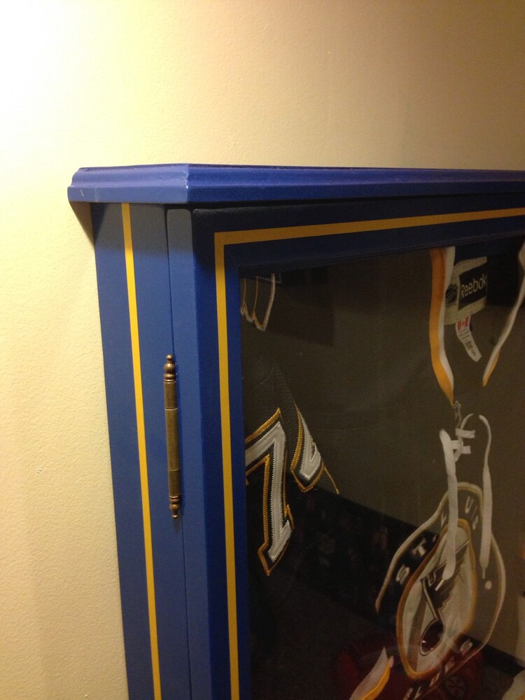 Custom colored hockey jersey display case by justincasedisplay