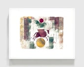 Green And Red Horse with Yellow Sun, Moon Original Abstract Painting Modern Art Colorful Mirage Fantasy, Contemporary Handmade Fine Artwork