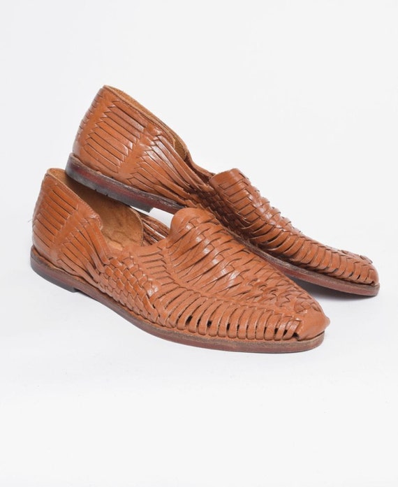 Men's Vintage Leather Wicker Sandal Shoes