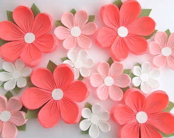 12 Paper Flowers/ Wall Flowers/ Arch Flowers/ Wedding Decoration/ Large Flowers/ Party Decoration/ Baby Shower Decorations/ Nursery Wall