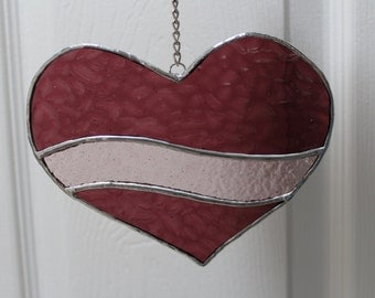 Stained Glass *Heart Valentine,Suncatcher,Mother's Day Gift,Window Hanging,Handmade Gifts,Gift for Her,Love,Romance